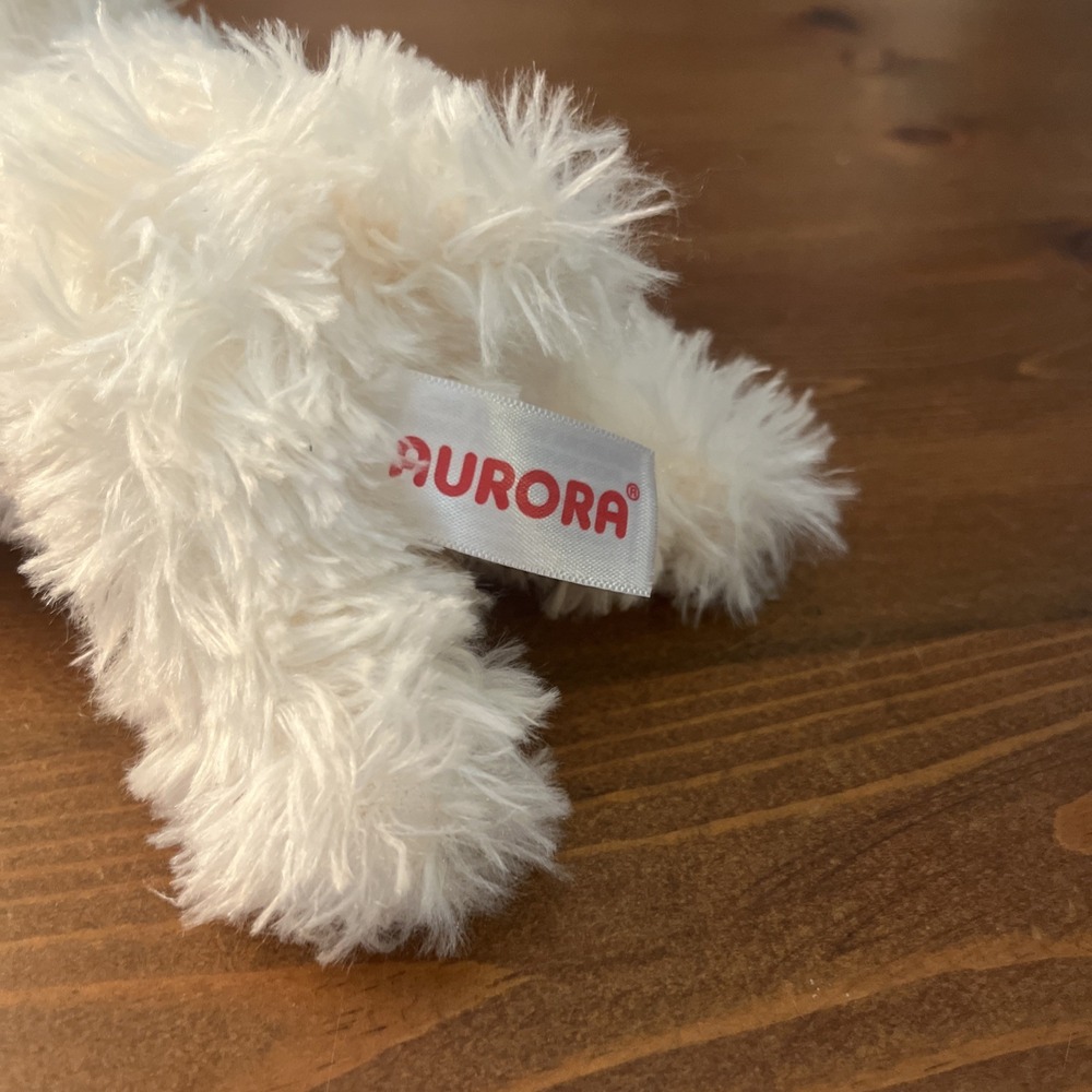 7"Aurora Mini Flopsies Llama cream Furry Plush - Picture 4 of 6